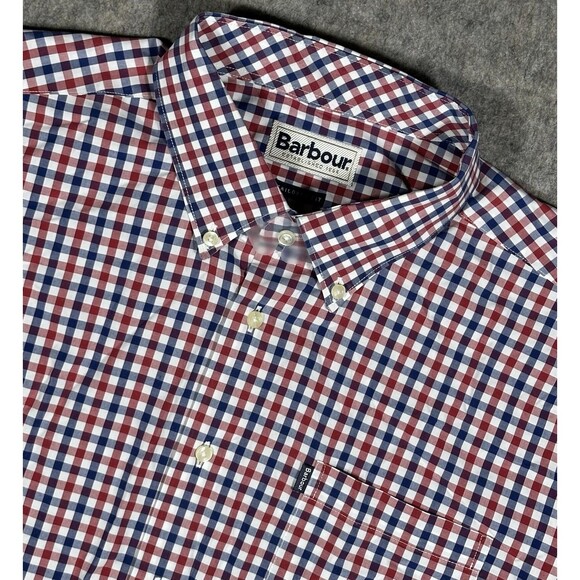 Barbour Bruce Button Down Shirt Mens US: XL UK: XXL Gingham Check Tailored Fit - Picture 1 of 9